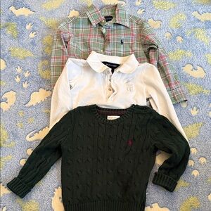 Ralph Lauren Kids Green Cable-Knit Sweater - Classic Fit 2T bundle